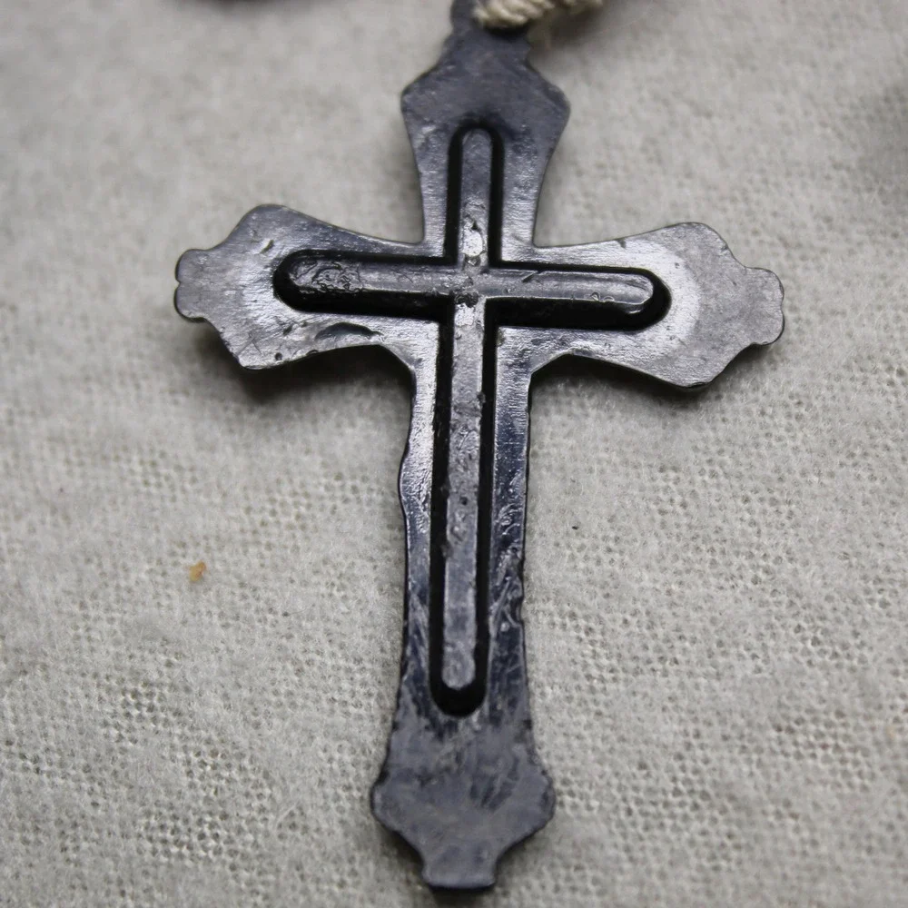 Unbranded Rosary‎ Prayer Beads Unisex OS Black Excellent Crucifix Knotted Cord